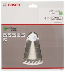 Bosch - Optiline Serisi Ahşap için Daire Testere Bıçağı 190*30 mm 48 Diş