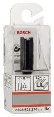 Bosch - Standard Seri Ahşap İçin Çift Oluklu, Sert Metal Ekstra Uzun Düz Freze Ucu 8*12*62mm