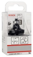 Bosch - Standard Seri Ahşap İçin Çift Oluklu, Sert Metal Bilya Yataklı Yuvarlama Frezesi 8*10*57 mm
