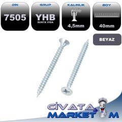 4,5X40 SUNTA (AĞAÇ-AHŞAP)  VİDASI YHB DIN7505 BYZ