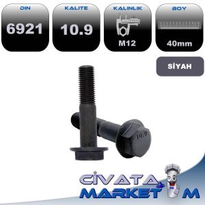 M12*40 FLANŞLI CİVATA DIN 6921 10,9