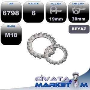 DIN 6798 TIRTIRLI PUL M18 SİYAH