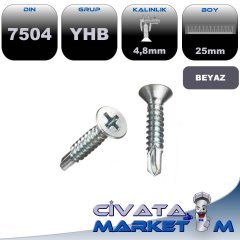 4,8x25 YHB MATKAP UCLU VİDA DIN7504 BYZ