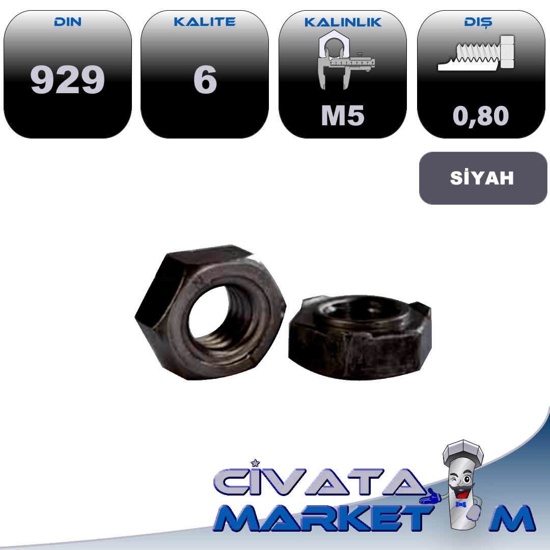 M5 ALTI KÖŞE KAYNAK SOMUN DIN929 CL.6