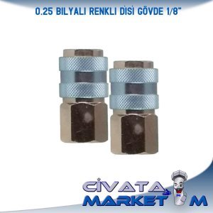 1/8'' BİLYALI RENKLİ  DİŞİ HORTUM GÖVDE 0.25 (PİRİNÇ)