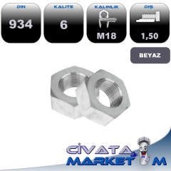 M18x1,50 ALTI KÖŞE SOMUN GALV. DIN934 CL.6