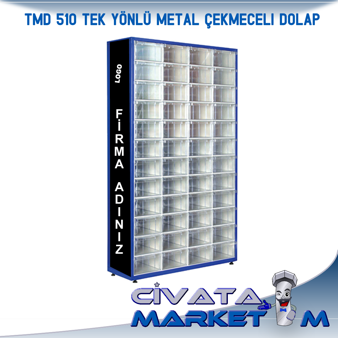 TMD 510 TEK YÖNLÜ METAL ÇEKMECELİ DOLAP