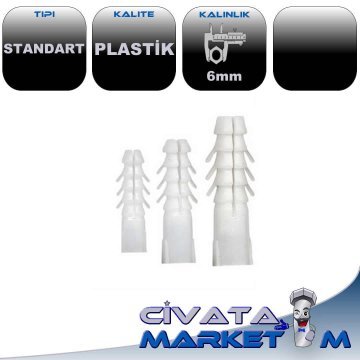 6MM STANDART PLASTİK DÜBEL