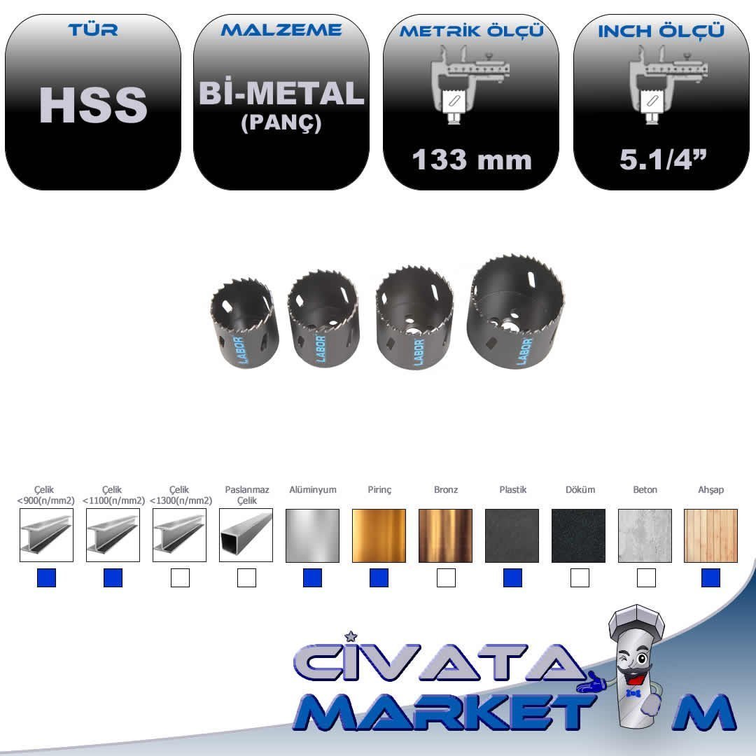 BİMETAL PANÇ    133 mm     5   1/4 ''