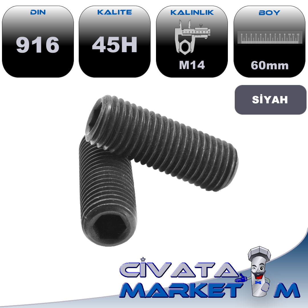 M14*60 SETSKUR SİYAH