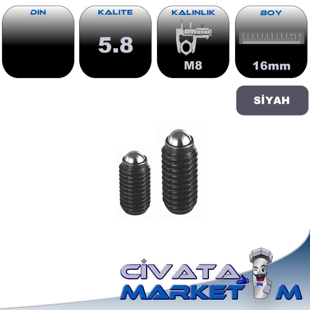 M8*16 MM  BİLYALI SETSKUR