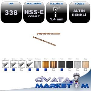 GOLD SERİ MATKAP UCU HSS-E  5.4 MM