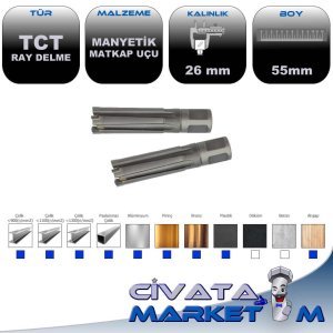 HMT CarbideMax TCT RAY DELME MATKAP UCU 26 x 55mm