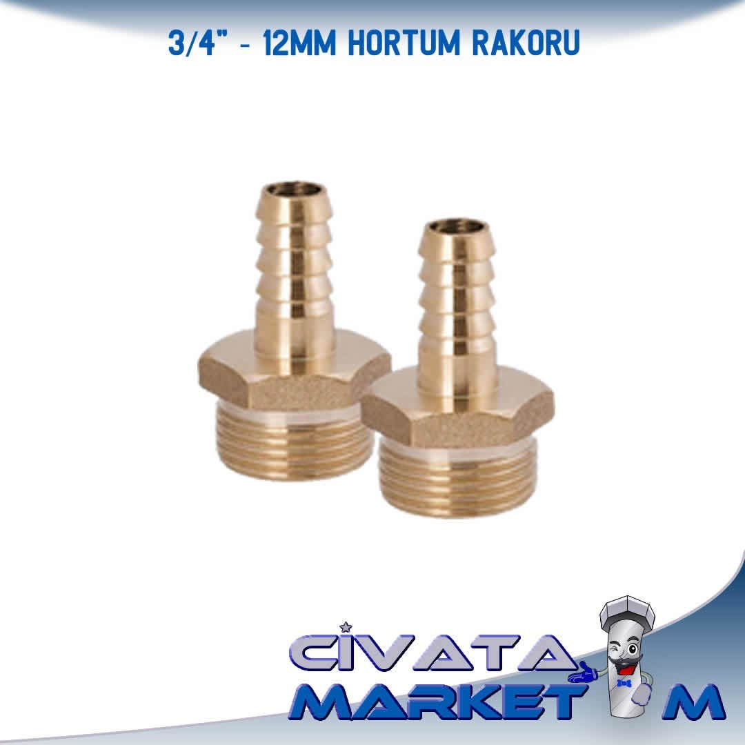 3/4 12 MM ERKEK HORTUM REKORU (PİRİNÇ)