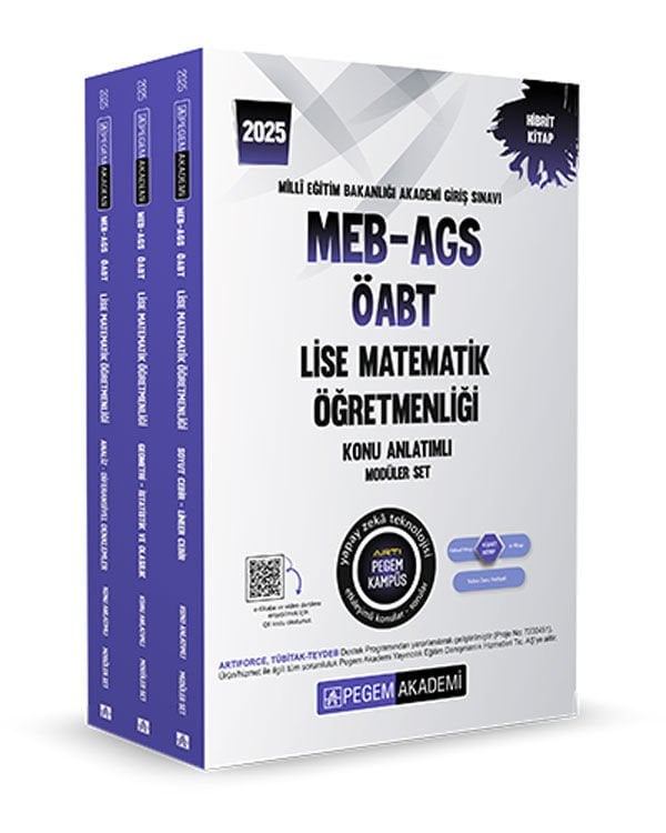 2025 MEB-AGS-ÖABT Lise Matematik Öğretmenliği Konu Anlatımlı (3 kitap) Pegem Yayınları