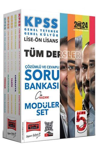 2024 KPSS Lise Ön Lisans 5Yüz Ekibi GK-GY Tüm Dersler Çözümlü ve Cevaplı Modüler Soru Bankası Seti