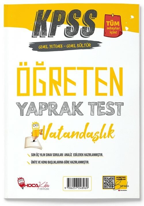 Hoca Kafası KPSS Vatandaşlık Öğreten Yaprak Test Hoca Kafası Yayınları