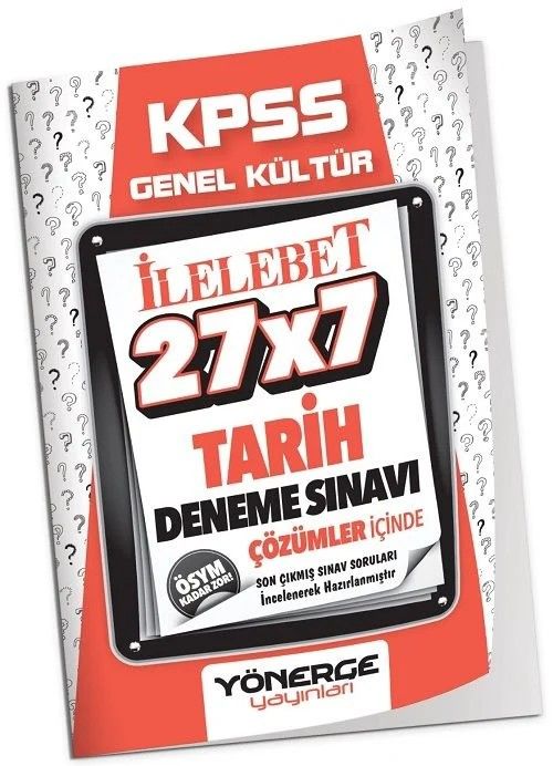 Yönerge KPSS Tarih İLELEBET 27x7 Deneme Çözümlü Yönerge Yayınları