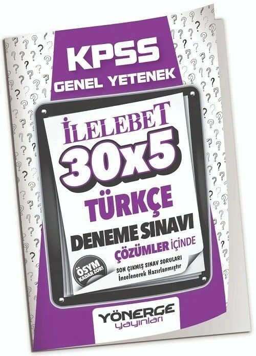 Yönerge KPSS Türkçe İLELEBET 30x5 Deneme Çözümlü Yönerge Yayınları