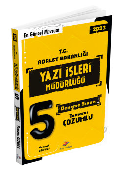 Dizgi Kitap T.C Adalet Bakanlığı Yazı İşleri Müdürlüğü Sınavı Tamamı Çözümlü 5 Deneme Sınavı 2023 - YAZI İŞLERİ MÜDÜRÜ MEHMET BAYKOZ