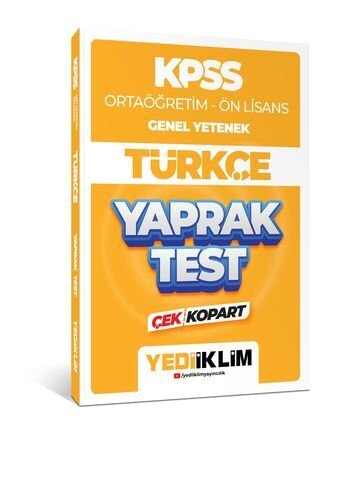 2024 KPSS Ortaöğretim - Ön Lisans Genel Yetenek Türkçe Çek Kopart Yaprak Test