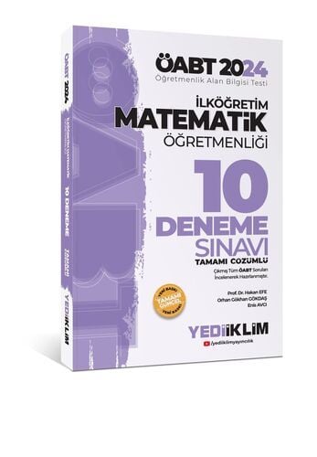 Yediiklim Yayınları 2024 ÖABT İlköğretim Matematik Öğretmenliği Tamamı Çözümlü 10 Deneme Sınavı