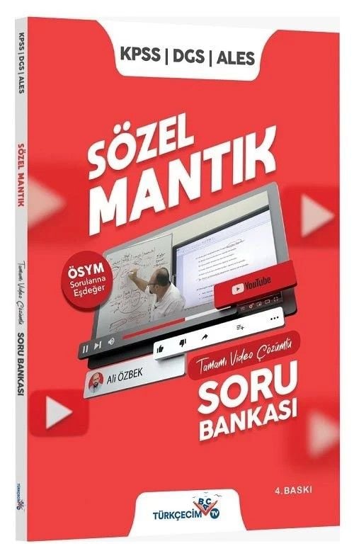 Türkçecim TV KPSS DGS ALES Sözel Mantık Soru Bankası Video Çözümlü - Ali Özbek Türkçecim TV Yayınları