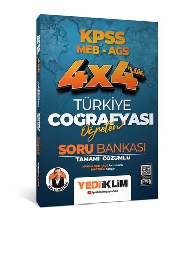 2025 KPSS MEB AGS 4X4 Öğreten Türkiye Coğrafyası Tamamı Çözümlü Soru Bankası Yediiklim Yayınları