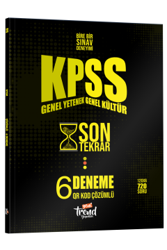 Yeni Trend Yayınları KPSS Genel Yetenek Genel Kültür Son Tekrar QR Çözümlü 6 Deneme