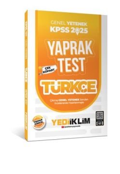 Yediiklim Yayınları 2025 KPSS Genel Yetenek Türkçe Çek Kopart Yaprak Test