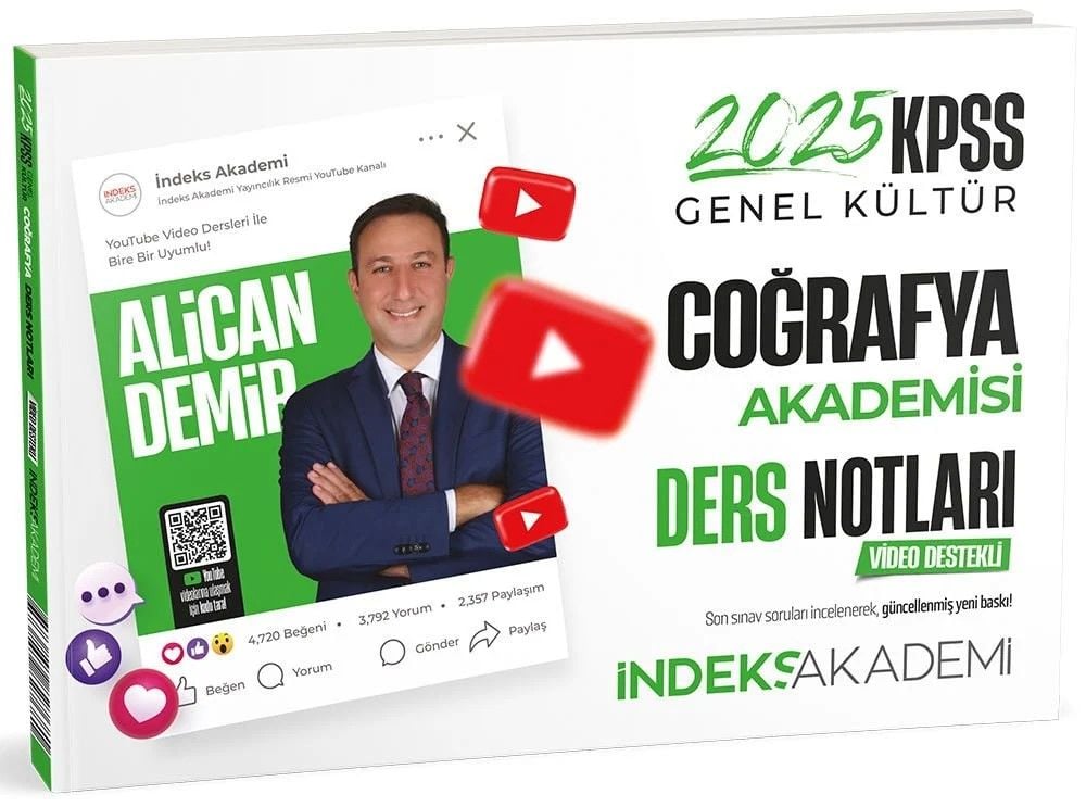 2025 KPSS Coğrafya Akademisi Video Ders Notları - Alican  Demir İndeks Akademi Yayıncılık