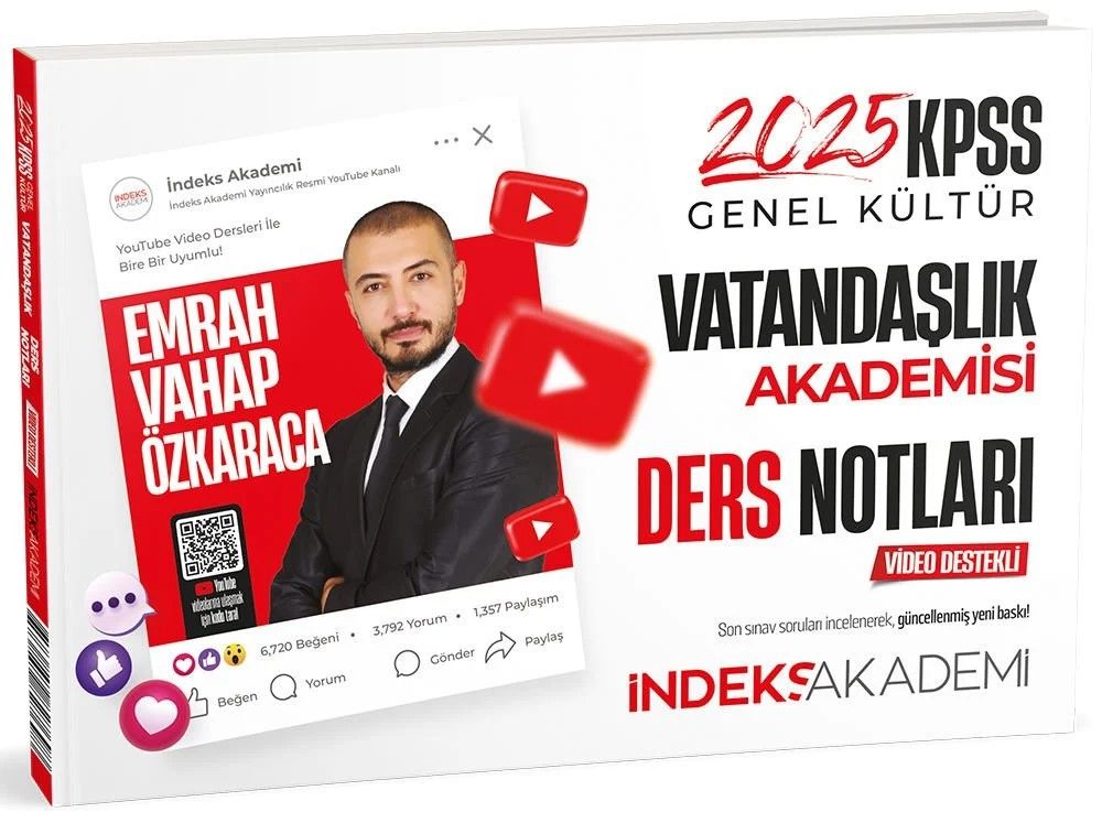 2025 KPSS Vatandaşlık Akademisi Video Ders Notları - Emrah  Vahap Özkaraca İndeks Akademi Yayıncılık