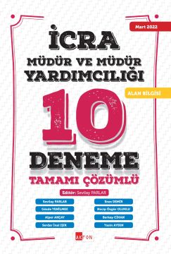 İcra Müdür ve Müdür Yardımcılığı 10 Deneme Çözümlü Akfon Yayınları Sevilay Parlar Mart 2022