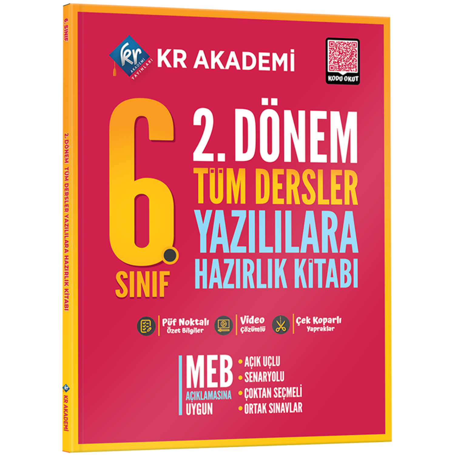 6. Sınıf 2. Dönem Tüm Dersler Yazılılara Hazırlık Kitabı KR Akademi Yayınları