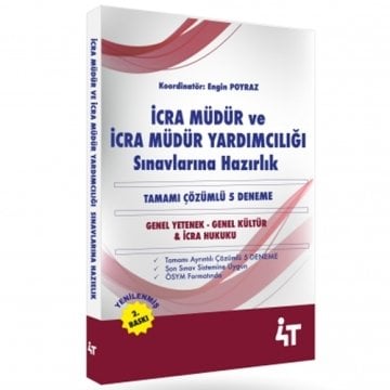 4T Yayınları İcra Müdür ve Yardımcılığı 5 Deneme Çözümlü 2. Baskı 4T Yayınları