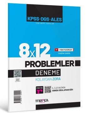 2024 KPSS-DGS-ALES Yeni Nesil 8x12 Tamamı Video Çözümlü Problemler Marka Yayınları