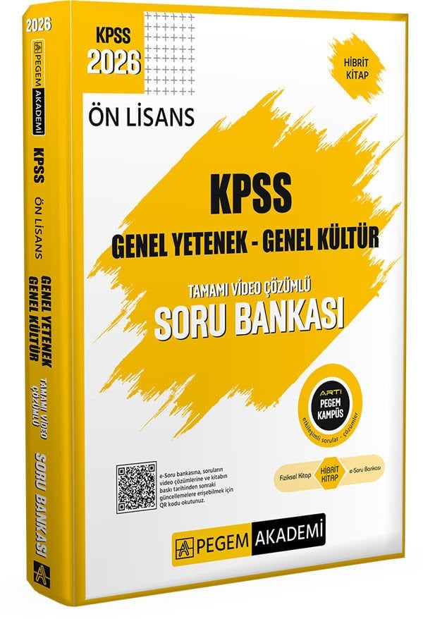 2026 KPSS Ön Lisans Soru Bankası Genel Yetenek Genel Kültür Tamamı Video Çözümlü Pegem Yayınları