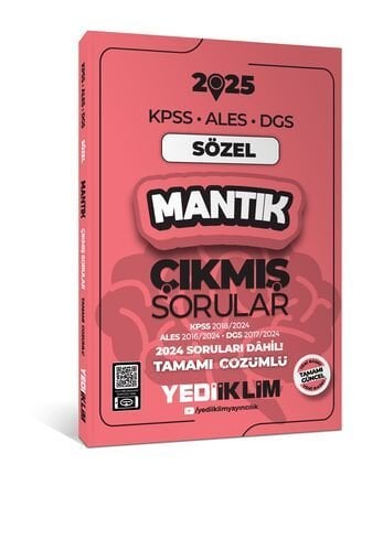 Yediiklim Yayınları 2025 KPSS ALES DGS Sözel Mantık Çıkmış Sorular ve Çözümleri