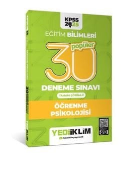 Yediiklim Yayınları 2025 KPSS Eğitim Bilimleri 30 Popüler Öğrenme Psikolojisi Tamamı Çözümlü Deneme Sınavı