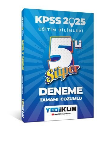 Yediiklim Yayınları 2025 KPSS Eğitim Bilimleri Tamamı Çözümlü Süper 5'li Deneme