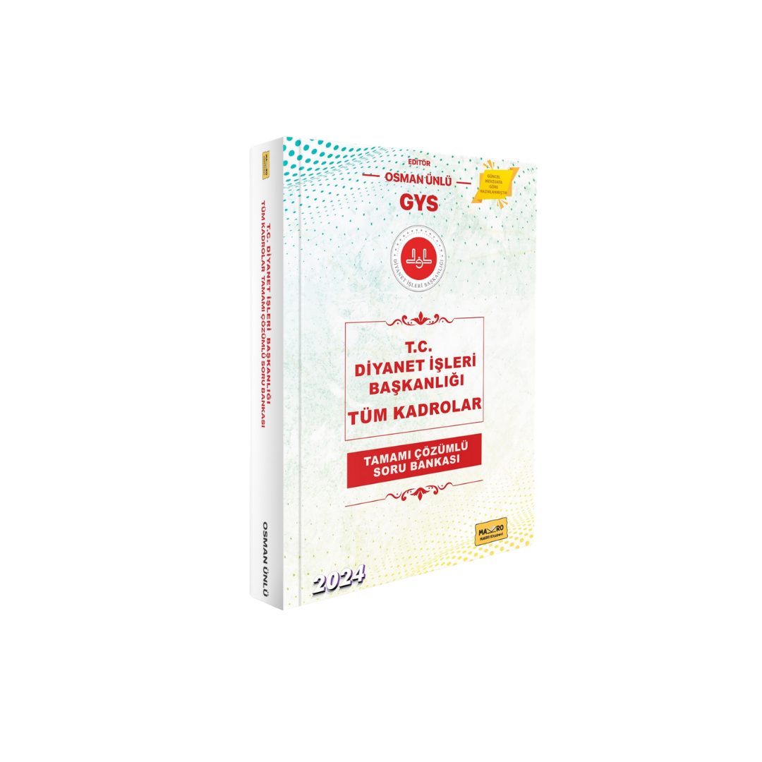 T.C. Diyanet İşleri Başkanlığı GYS Tüm Kadrolar Soru Bankası 2024 Makro Kitabevi