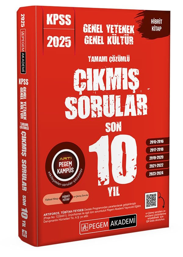 2025 KPSS Genel Yetenek Genel Kültür Tamamı Çözümlü Çıkmış Sorular Son 10 Yıl Pegem Yayınları