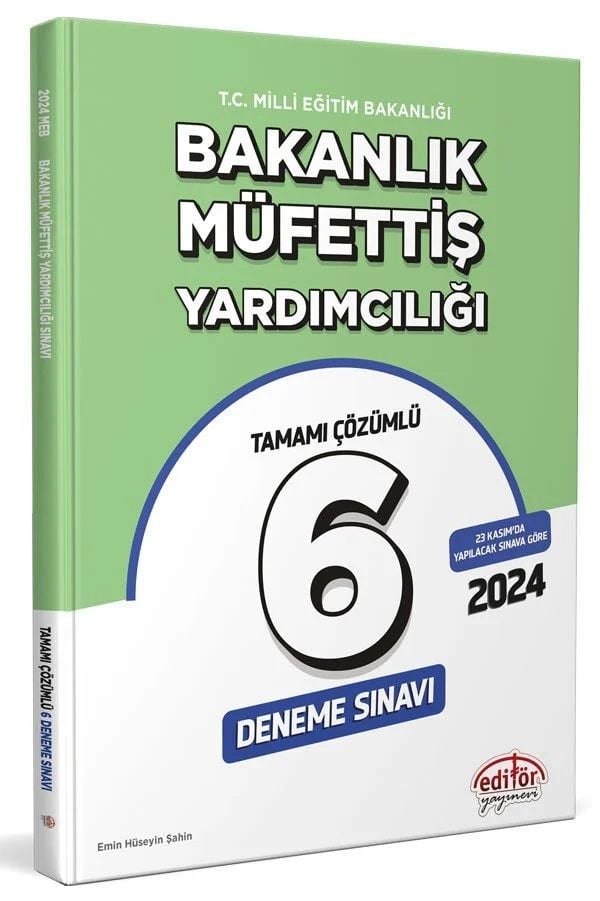 MEB Bakanlık Müfettiş Yardımcılığı Tamamı Çözümlü 6 Deneme Sınavı Editör Yayınları