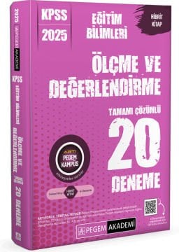 2025 KPSS Eğitim Bilimleri Ölçme ve Değerlendirme Tamamı Çözümlü 20 Deneme Pegem Yayınları