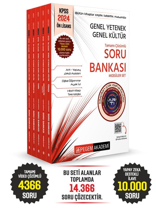 2024 KPSS Genel Yetenek Genel Kültür Ön Lisans Tamamı Çözümlü Soru Bankası Modüler Set (5 Kitap)