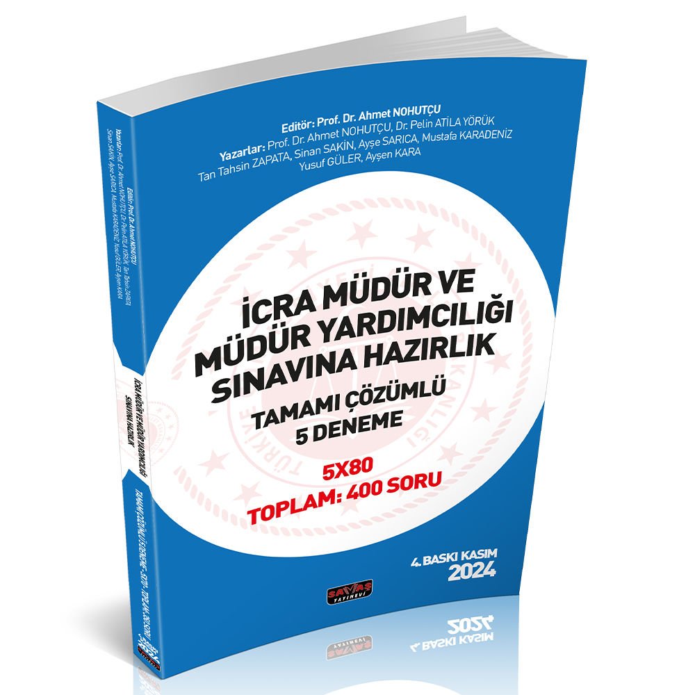 İcra Müdür ve Müdür Yardımcılığı Tamamı Çözümlü 5 Deneme Savaş Yayınları