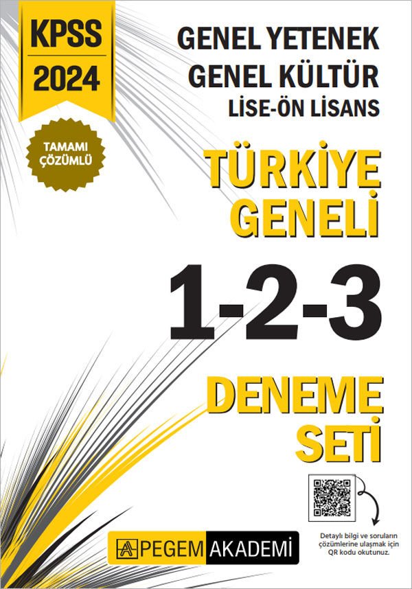 2024 KPSS Genel Yetenek Genel Kültür Lise-Ön Lisans Tamamı Çözümlü Türkiye Geneli Tamamı Çözümlü 1-2-3 (3'lü Deneme Seti) İADESİZ