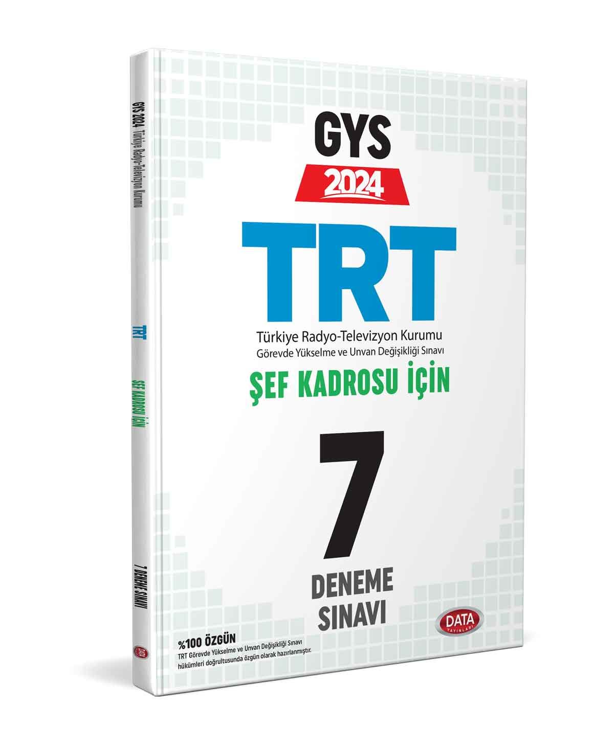 TRT Şef Kadrosu İçin GYS 7 Deneme  Sınavı