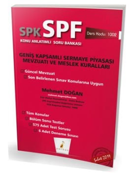 Pelikan Yayınları SPK SPF Geniş Kapsamlı Sermaye Piyasası Mevzuatı ve Meslek Kuralları Konu Anlatımlı Soru Bankası 1002