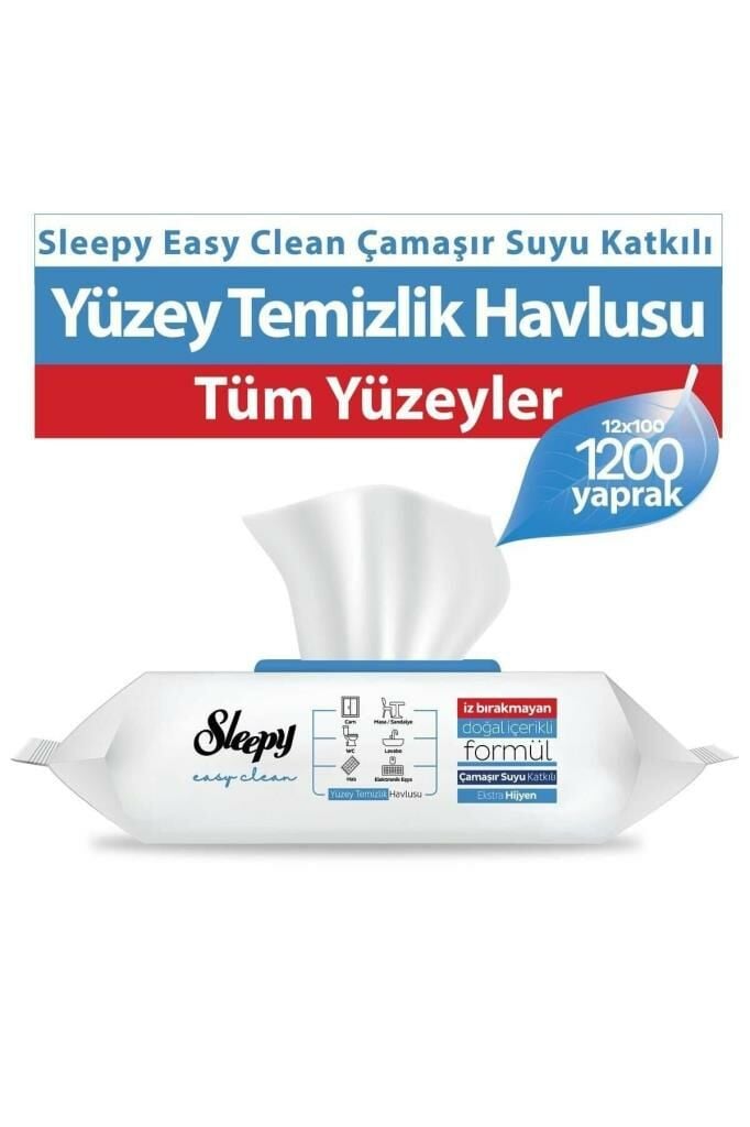 Sleepy Easy Clean Çamaşır Suyu Katkılı Yüzey Temizlik Havlusu 1200 Yaprak